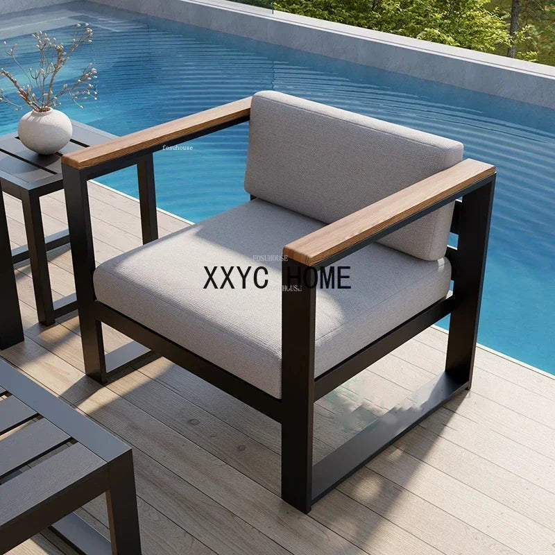Aluminum Alloy Garden Sofas Waterproof Sunscreen Outdoor Furniture Home Courtyard Balcony Garden Sofa Coffee Table Combination L