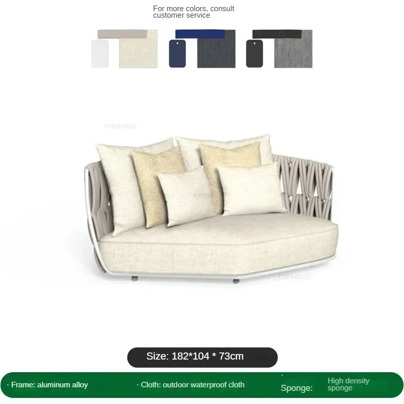 Garden Rope Waterproof Sun Protection Sets Leisure Outdoor Sofas Nordic Patio Furniture Villa Home Aluminum Alloy Lounge Chair