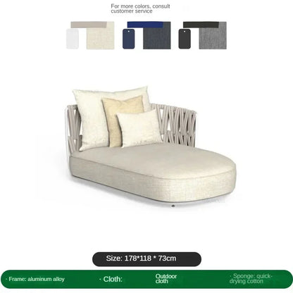 Garden Rope Waterproof Sun Protection Sets Leisure Outdoor Sofas Nordic Patio Furniture Villa Home Aluminum Alloy Lounge Chair