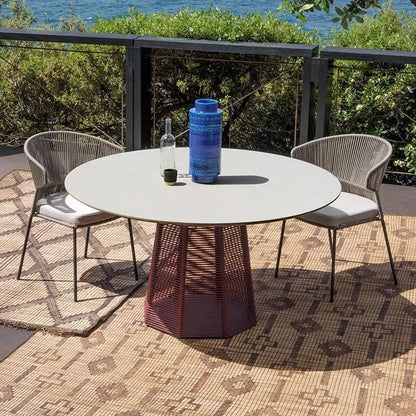 Nordic Rope Outdoor Furniture Set, Poltronas de lazer, Impermeável, Varanda Garden Chair, Cadeiras do encosto do café