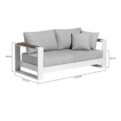 Outdoor Sofa Modern Waterproof White Aluminum Set Outdoor Patio Garden Sofa Set