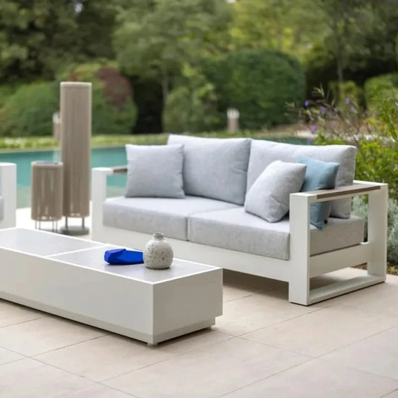 Outdoor Sofa Modern Waterproof White Aluminum Set Outdoor Patio Garden Sofa Set