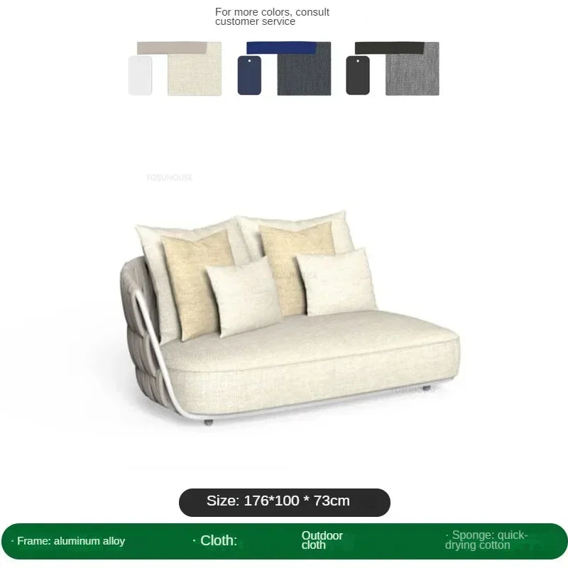 Garden Rope Waterproof Sun Protection Sets Leisure Outdoor Sofas Nordic Patio Furniture Villa Home Aluminum Alloy Lounge Chair