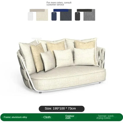 Garden Rope Waterproof Sun Protection Sets Leisure Outdoor Sofas Nordic Patio Furniture Villa Home Aluminum Alloy Lounge Chair