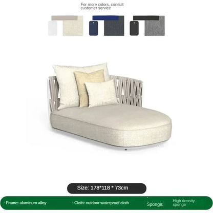 Garden Rope Waterproof Sun Protection Sets Leisure Outdoor Sofas Nordic Patio Furniture Villa Home Aluminum Alloy Lounge Chair