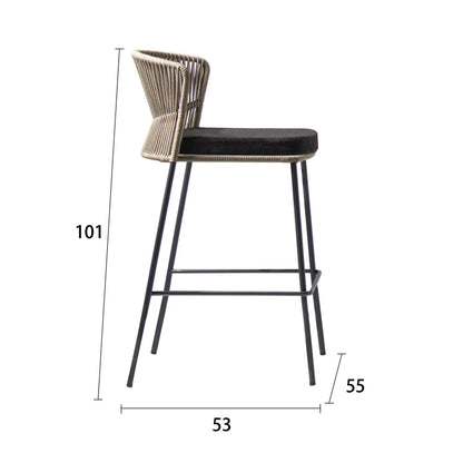 Nordic Rope Outdoor Furniture Set, Poltronas de lazer, Impermeável, Varanda Garden Chair, Cadeiras do encosto do café