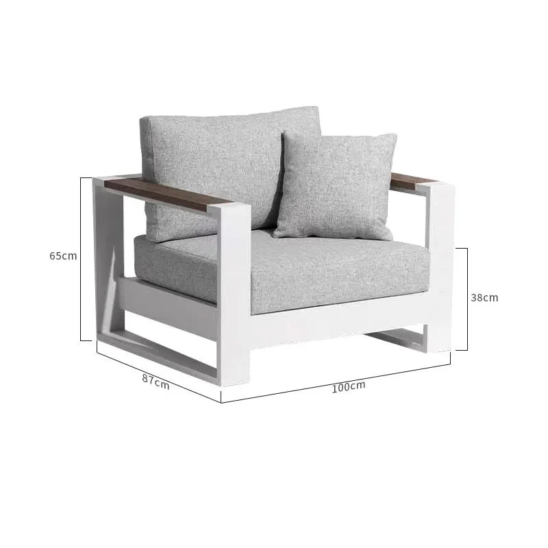 Outdoor Sofa Modern Waterproof White Aluminum Set Outdoor Patio Garden Sofa Set
