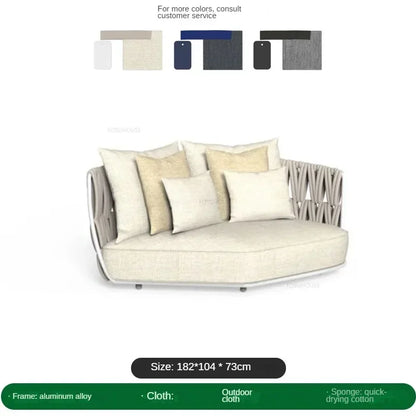 Garden Rope Waterproof Sun Protection Sets Leisure Outdoor Sofas Nordic Patio Furniture Villa Home Aluminum Alloy Lounge Chair