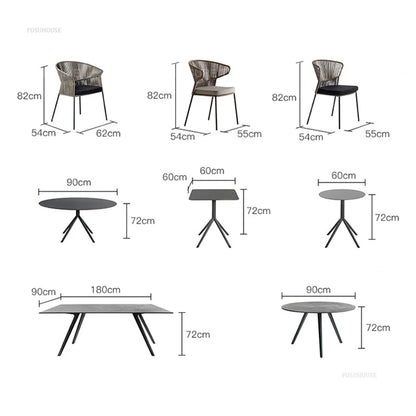 Nordic Rope Outdoor Furniture Set, Poltronas de lazer, Impermeável, Varanda Garden Chair, Cadeiras do encosto do café