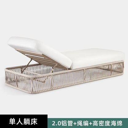 Outdoor sofa Garden furniture Rattan leisure bed Round bed Aluminum alloy combination chair