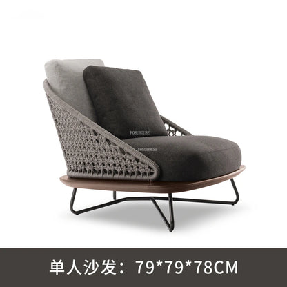 Simple Rattan Outdoor Chairs Nordic Outdoor Furniture Modern Leisure Beach Chairs Household Living Room Balcony Backrest Lounger