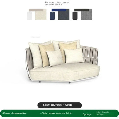 Garden Rope Waterproof Sun Protection Sets Leisure Outdoor Sofas Nordic Patio Furniture Villa Home Aluminum Alloy Lounge Chair