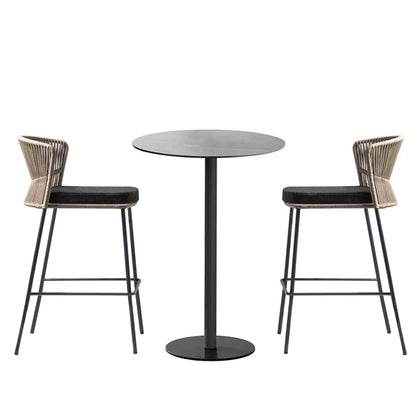 Nordic Rope Outdoor Furniture Set, Poltronas de lazer, Impermeável, Varanda Garden Chair, Cadeiras do encosto do café