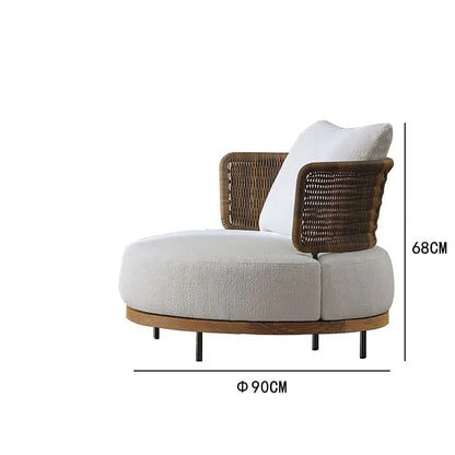 Outdoor teak sofa waterproof anti-corrosion sunscreen patio balcony gray outdoor sofa preferred high-grade diversified