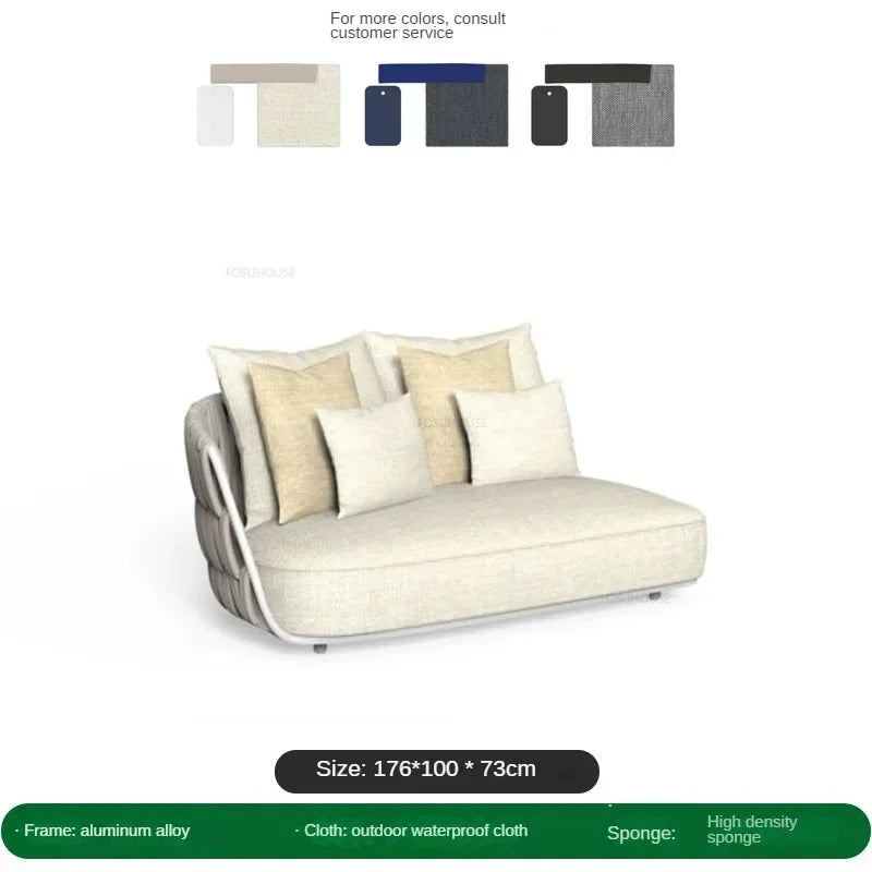 Garden Rope Waterproof Sun Protection Sets Leisure Outdoor Sofas Nordic Patio Furniture Villa Home Aluminum Alloy Lounge Chair