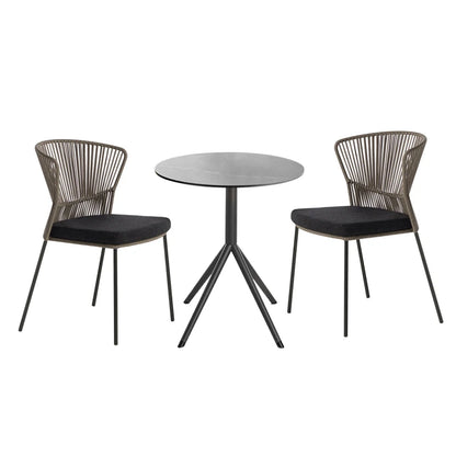 Nordic Rope Outdoor Furniture Set, Poltronas de lazer, Impermeável, Varanda Garden Chair, Cadeiras do encosto do café