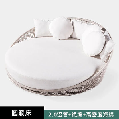 Outdoor sofa Garden furniture Rattan leisure bed Round bed Aluminum alloy combination chair