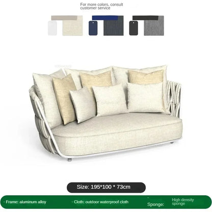 Garden Rope Waterproof Sun Protection Sets Leisure Outdoor Sofas Nordic Patio Furniture Villa Home Aluminum Alloy Lounge Chair