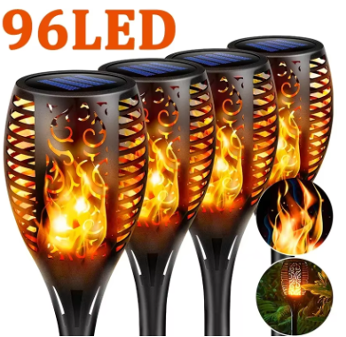 Outdoor Solar Torch Lights Waterproof Garden Patio Flickering Dancing Flame Lamp Lawn Lighting