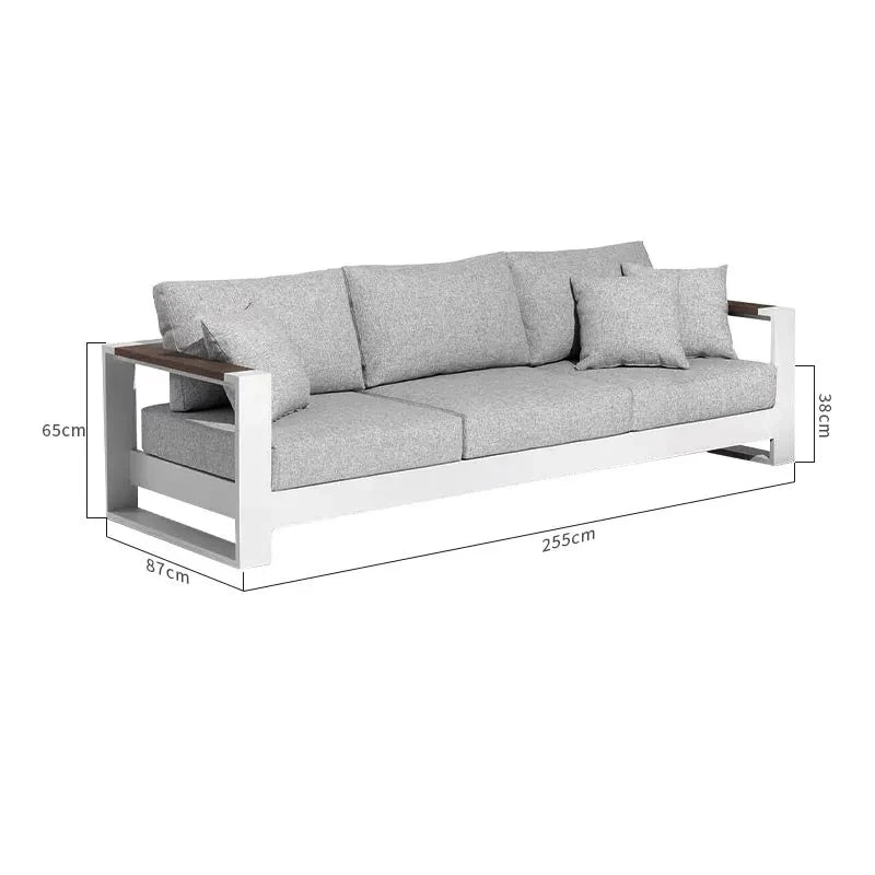 Outdoor Sofa Modern Waterproof White Aluminum Set Outdoor Patio Garden Sofa Set