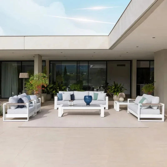 Outdoor Sofa Modern Waterproof White Aluminum Set Outdoor Patio Garden Sofa Set